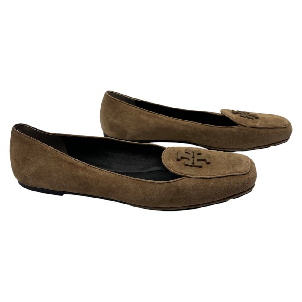 Tory Burch Fitz Suede Loafers Flats Shoes River Rock Tan Size 10M - Picture 5 of 9